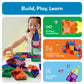 PicassoTiles 60 pcs Mini Magnetic Tiles Magnet Toys Travel-Friendly On-The-Go Building Blocks for Kids Compact Lightweight Creative playset Preschool