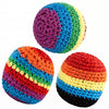 CORCEP Hand Knitted Footbag,Soft Pellet Filled Crochet Hacky Ball,Portable Juggling Sack for Skill Training and Daily Play (3Pcs Knitted Footbag)