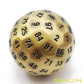 Bescon Solid Metal 100 Sided Dice, Game Dice D100, Giant Polyhedral Metal 100 Sides Dice 50MM in Diameter (1.97in), Ancient Brass