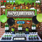Pixel Birthday Party Decorations Pixel Video Game Banner for Miner Birthday Party Backdrop Photo Background Wall Decor Mining Party Supplies