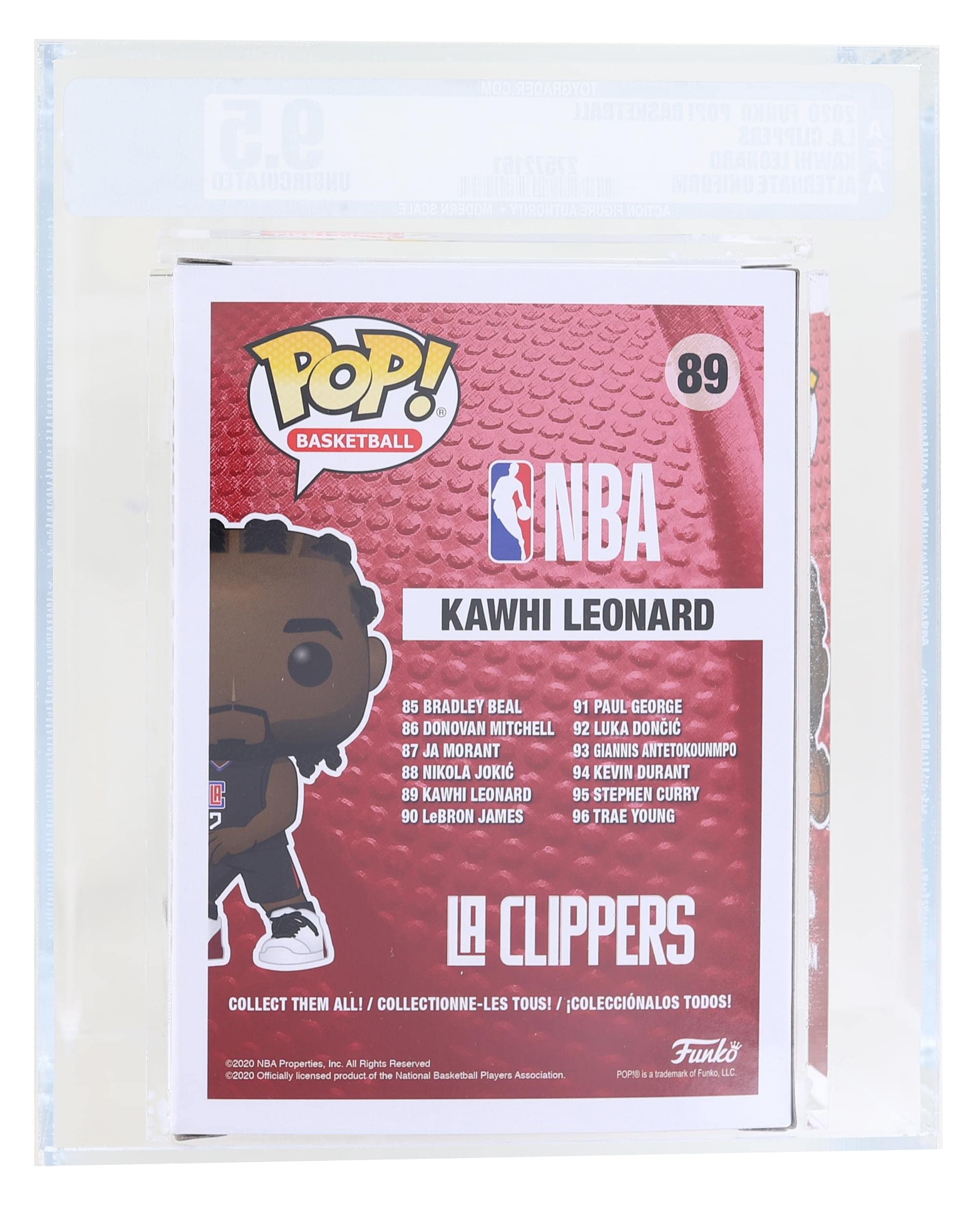 Funko LA Clippers NBA POP Vinyl Figure | Kawhi Leonard (Alternate) Graded AFA 9.5