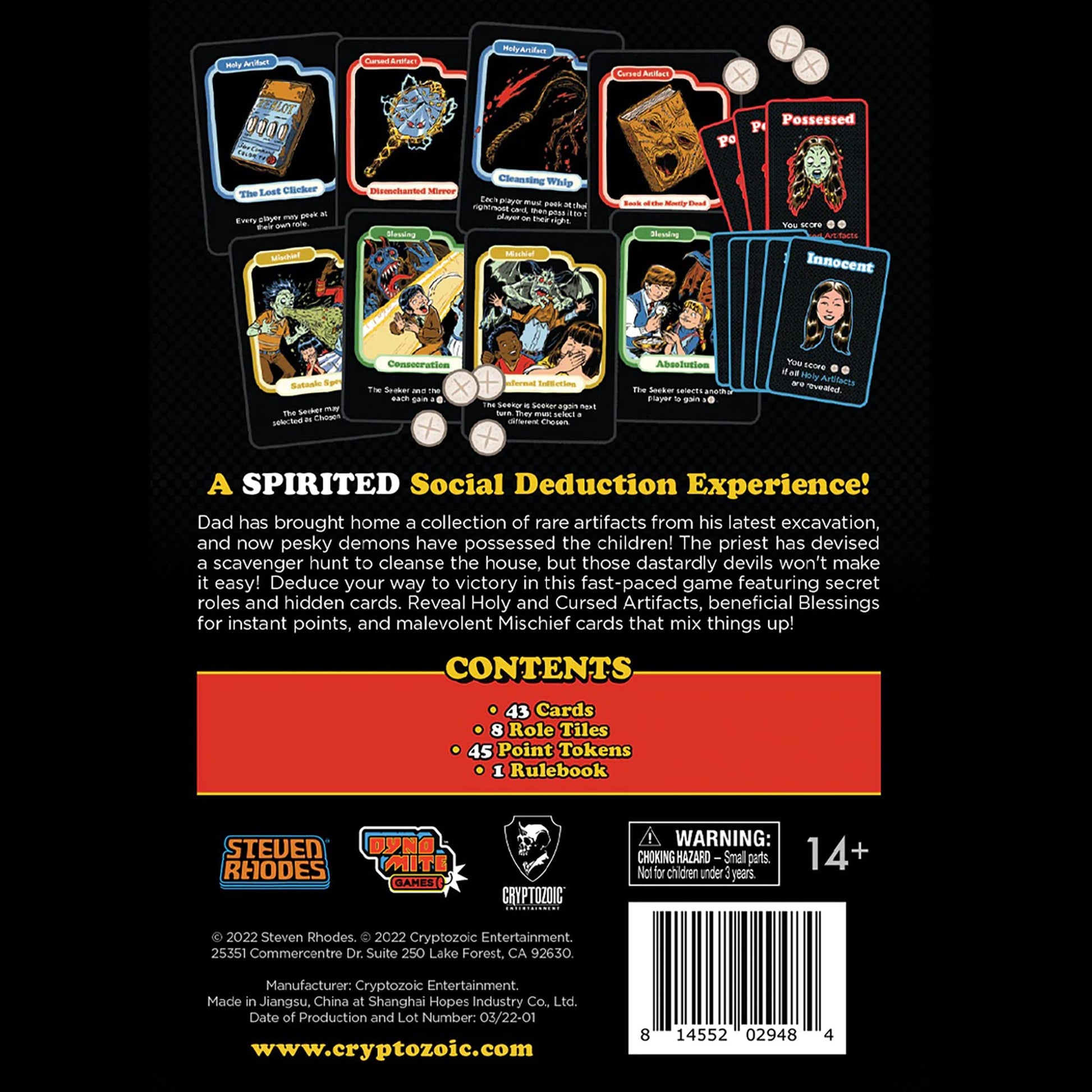Cryptozoic Entertainment Let's Call The Exorcist: Steven Rhodes Games VOL. 2 - Dark Retro Social Deduction Game, Ages 14+, 4-8 Players, 20-45 Min