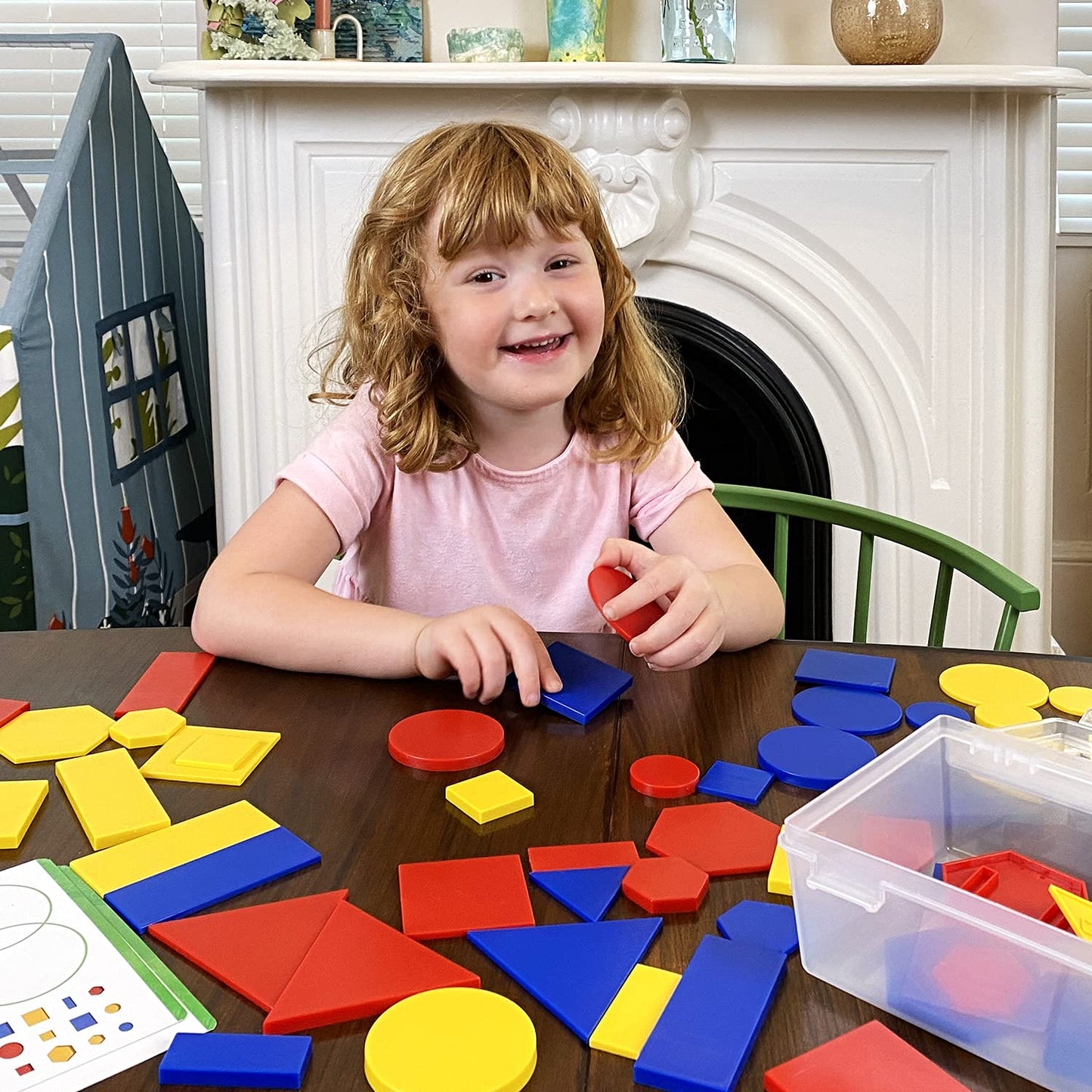 Kids First Math: Attribute Blocks Math Kit with Activity Cards | Develop Skills in Logical Thinking, Classifying, Comparing | Visual Hands-on Math