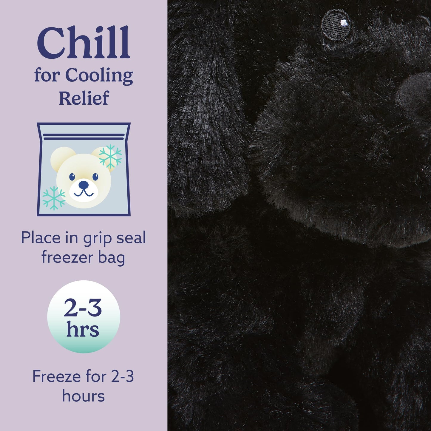 warmies Microwavable Stuffed Animal, Black Labrador - Heatable for Soothing Warmth - Chillable Lab Dog Plush for Cooling Relief - Lavender-Scented