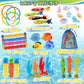 FUNCSDIK 35PCS Diving Pool Toys for Kids, Summer Underwater Diving Toys Set with Dive Sticks Rings Gems Storage Bag, Swimming Pool Toys for Fun Pool