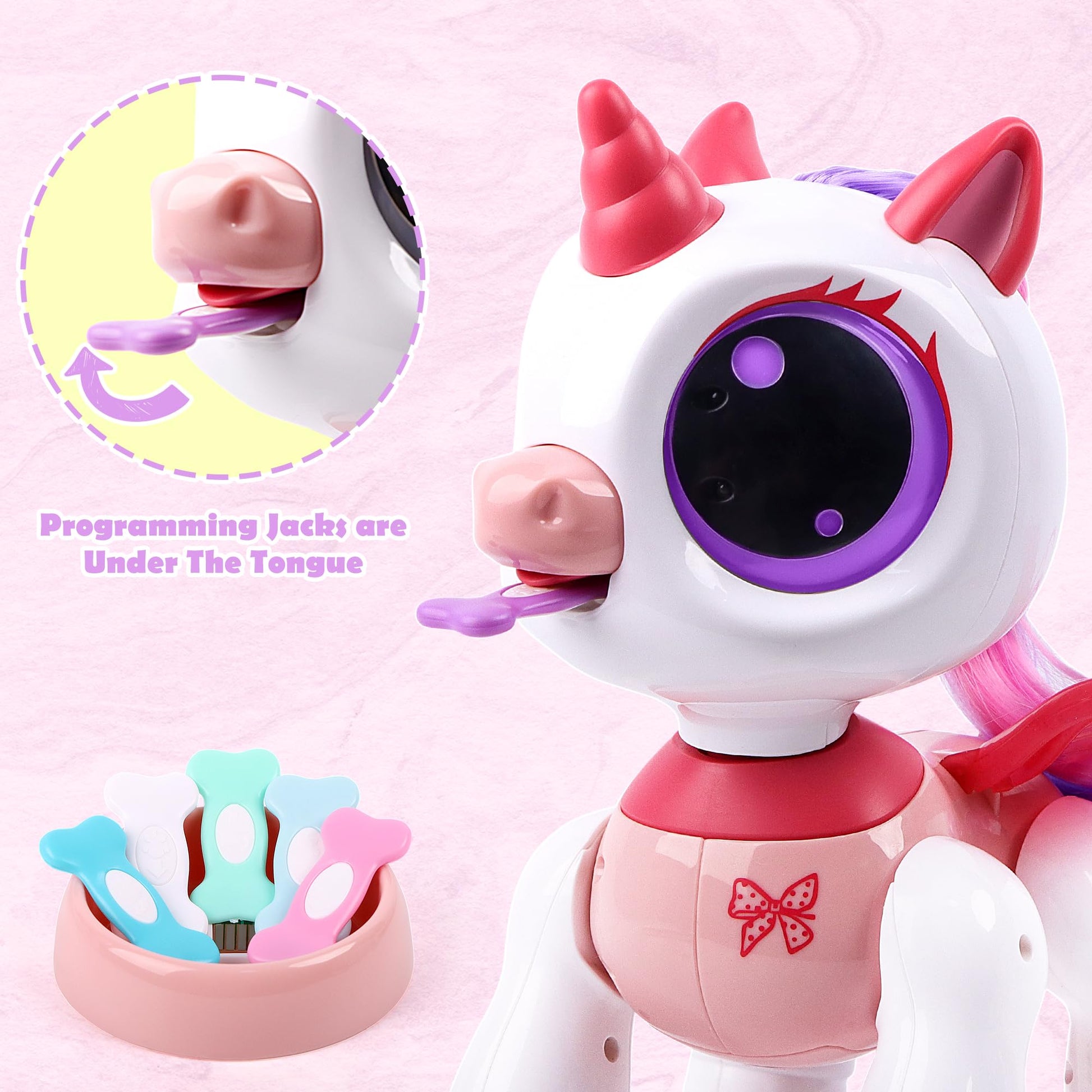 SPRSHY Remote Control Unicorn for Girls - Companion Pet Toys Electronic Pink Pegasus,Music and Waking Robot Christmas Birthday for Children 3 4 5 6 7