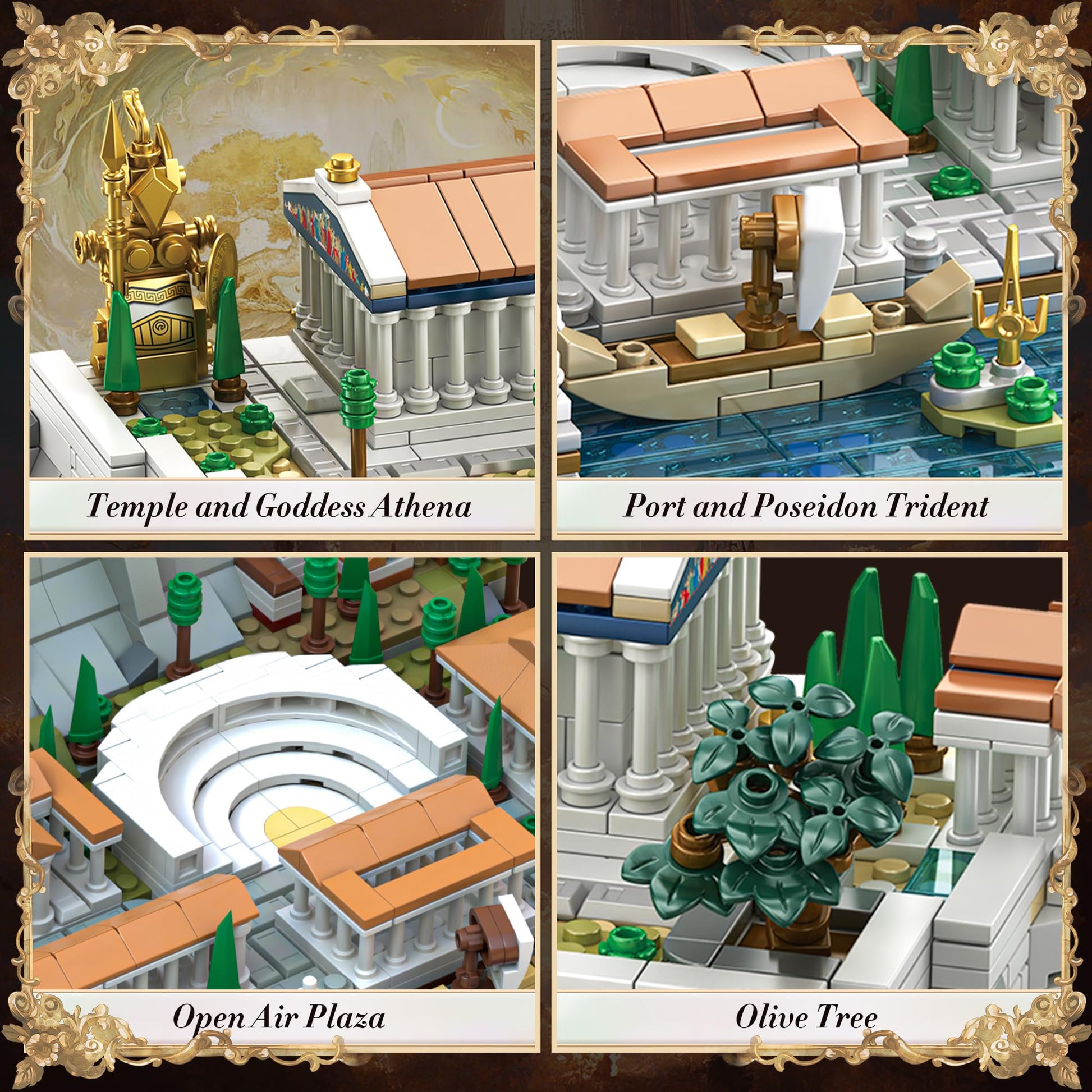 SpblastB Architecture Acropolis of Athens Building Blocks Set, 1988 Pieces Landmark Collection City Building Kit, Display Model Kit and Home Decor