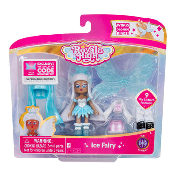 Royale High 3” Ice Fairy Fashion Doll - 1 Figure with 9 Fashion Accessories - Virtual Item Code Included - Series 1 - Ages 5+