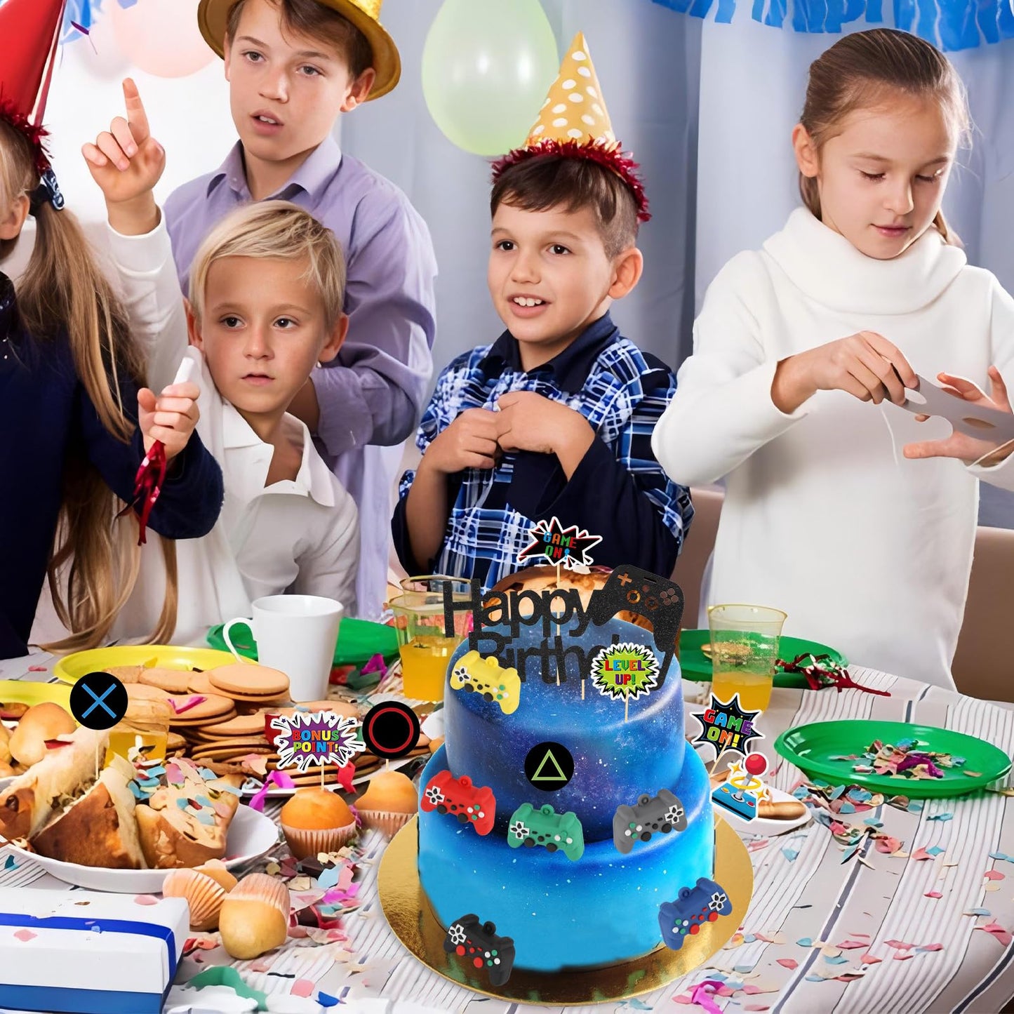 17 Pcs Video Game Cake Topper Decoration for Birthday Party Supplies