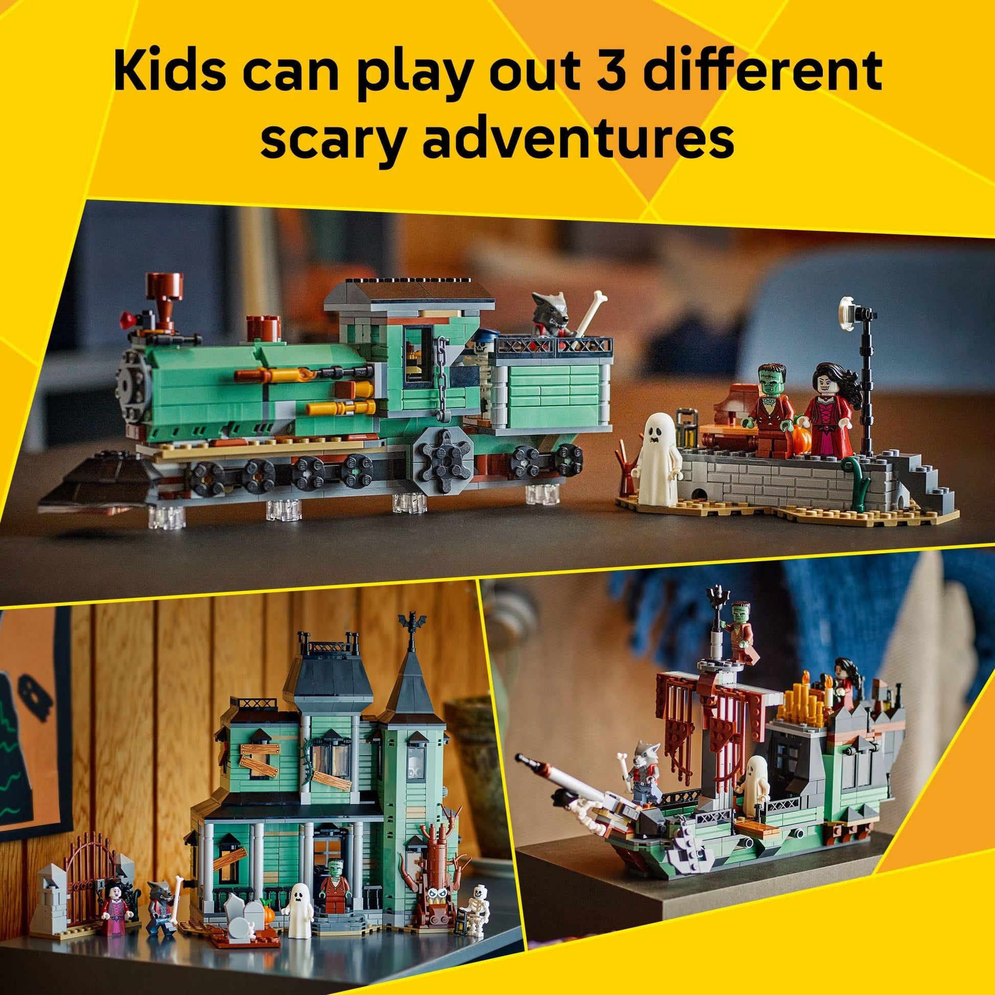 LEGO Creator 3 in 1 Haunted Mansion Building Toy for Kids - Halloween Building Blocks & Learning Toy for Girls & Boys, Ages 9+ - Build a Haunted