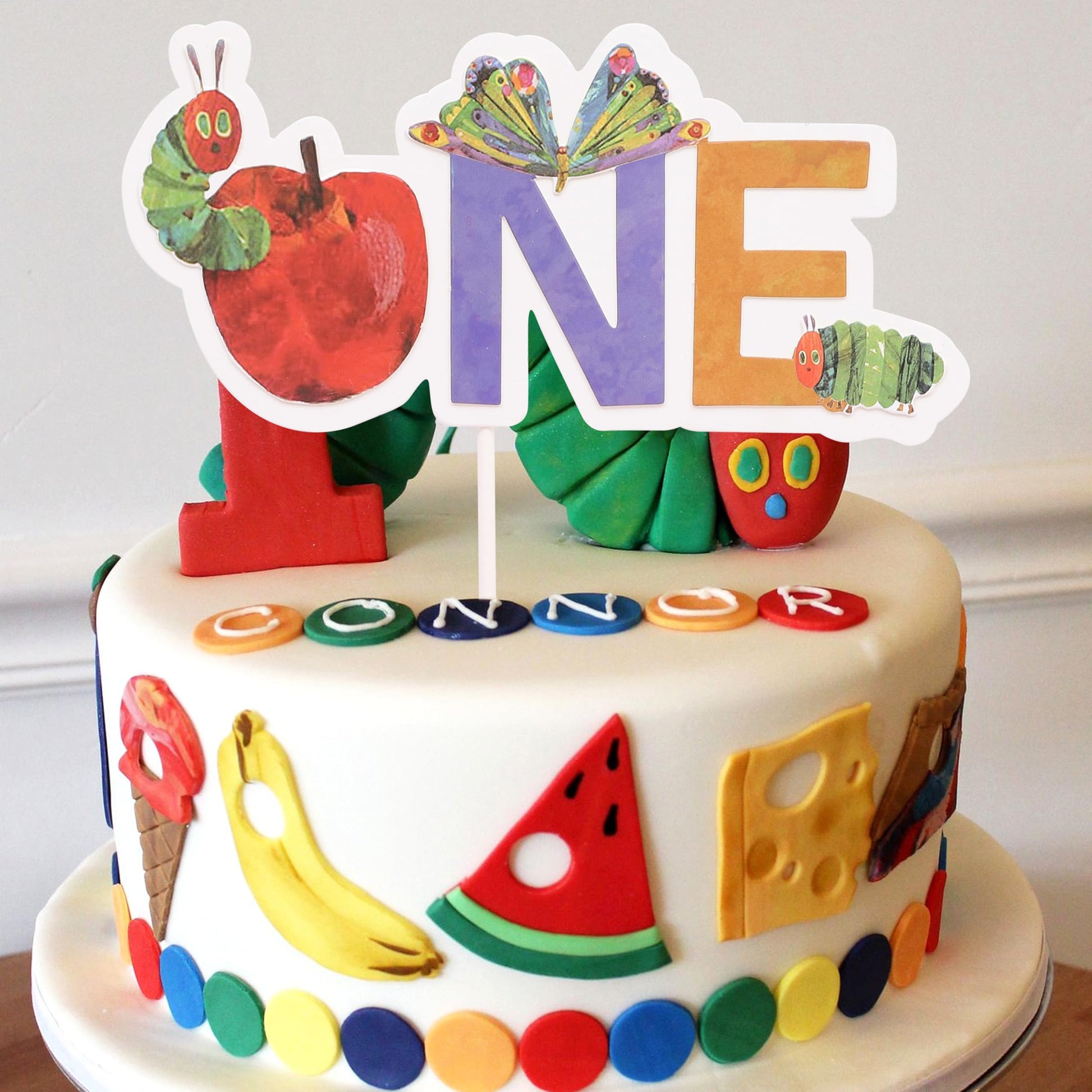 Hungry Caterpillar 1st Birthday Cake Topper - Hungry Caterpillar 1st Birthday Decorations, Hungry Caterpillar Themed Birthday Party, Baby Shower Party