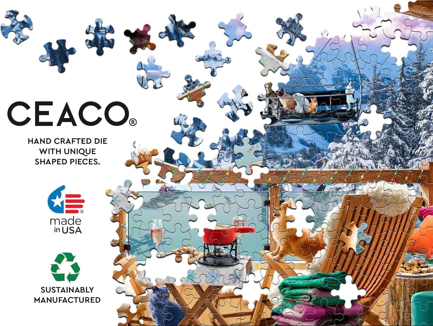Ceaco - Ski Chalet - 300 Large Piece Jigsaw Puzzle for Adults