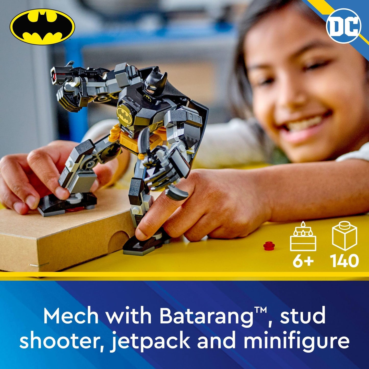 LEGO DC Batman: Batman Mech Armor Super Hero Toy, Collectible Robot Action Figure and Minifigure Included, Creative Super Hero Gift for Kids & Fans