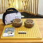 SongYun Go Game Set Reversible 19x19 / 13x13 Wooden Game Board with Single Convex Ceramic Stone 361pcs and Hand-Woven Go Bowls, 2 Players Board Game