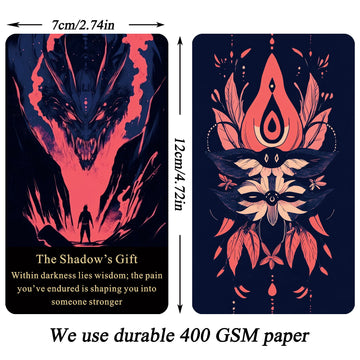 Qymagicz Embracing The Shadow Oracle Deck, Emotional Healing Oracle Cards for Beginners, Personal Growth, Spiritual Guidance, Dark Situation