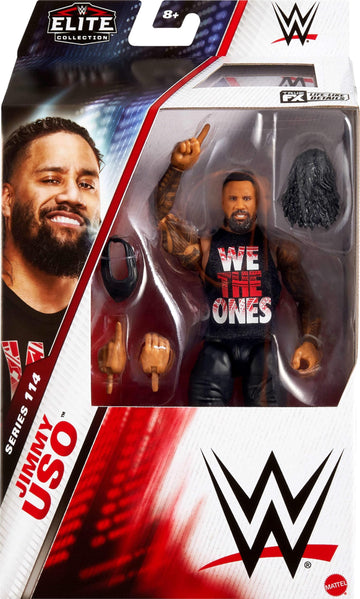 Mattel WWE Elite Action Figure & Accessories, Series #114 6-inch Collectible Jimmy USO with 25 Articulation Points & Swappable Hands (Amazon