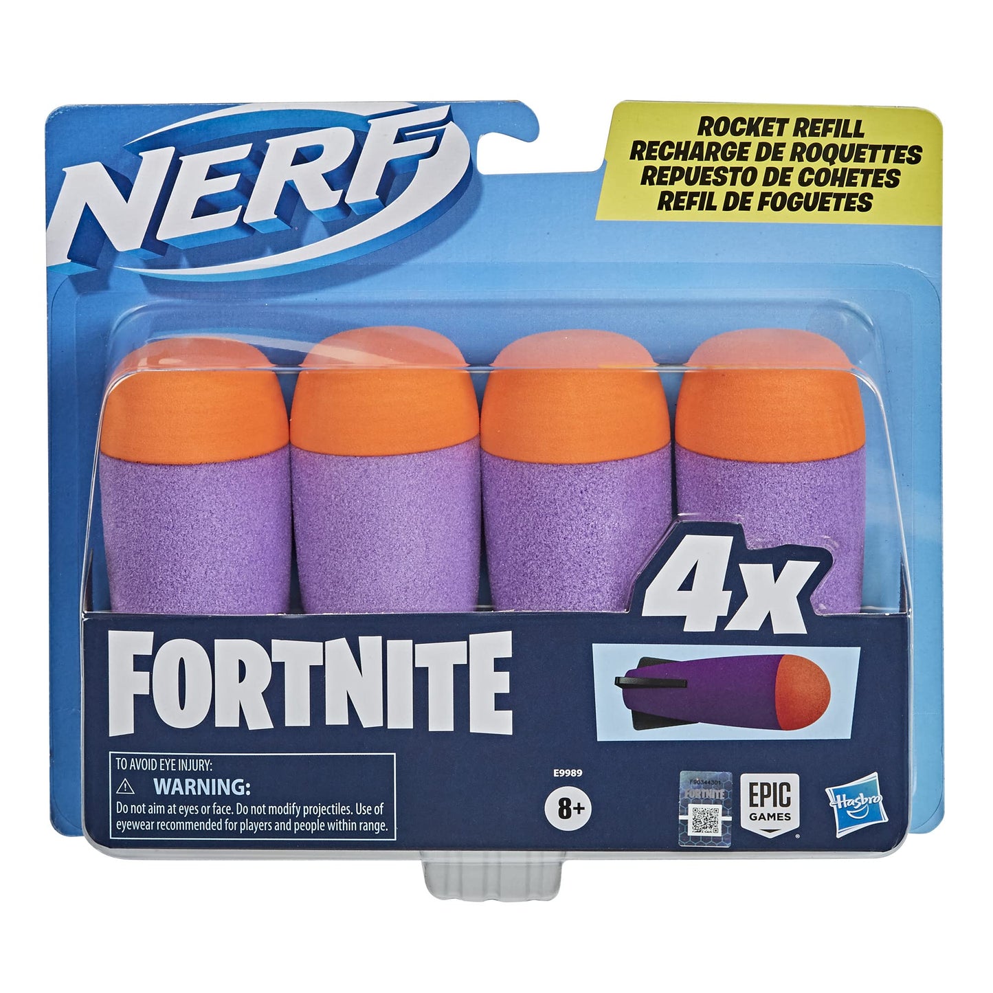 Nerf Fortnite Rocket Refill - Includes 4 Official Foam Rockets - Compatible Fortnite Rocket-Firing Blasters