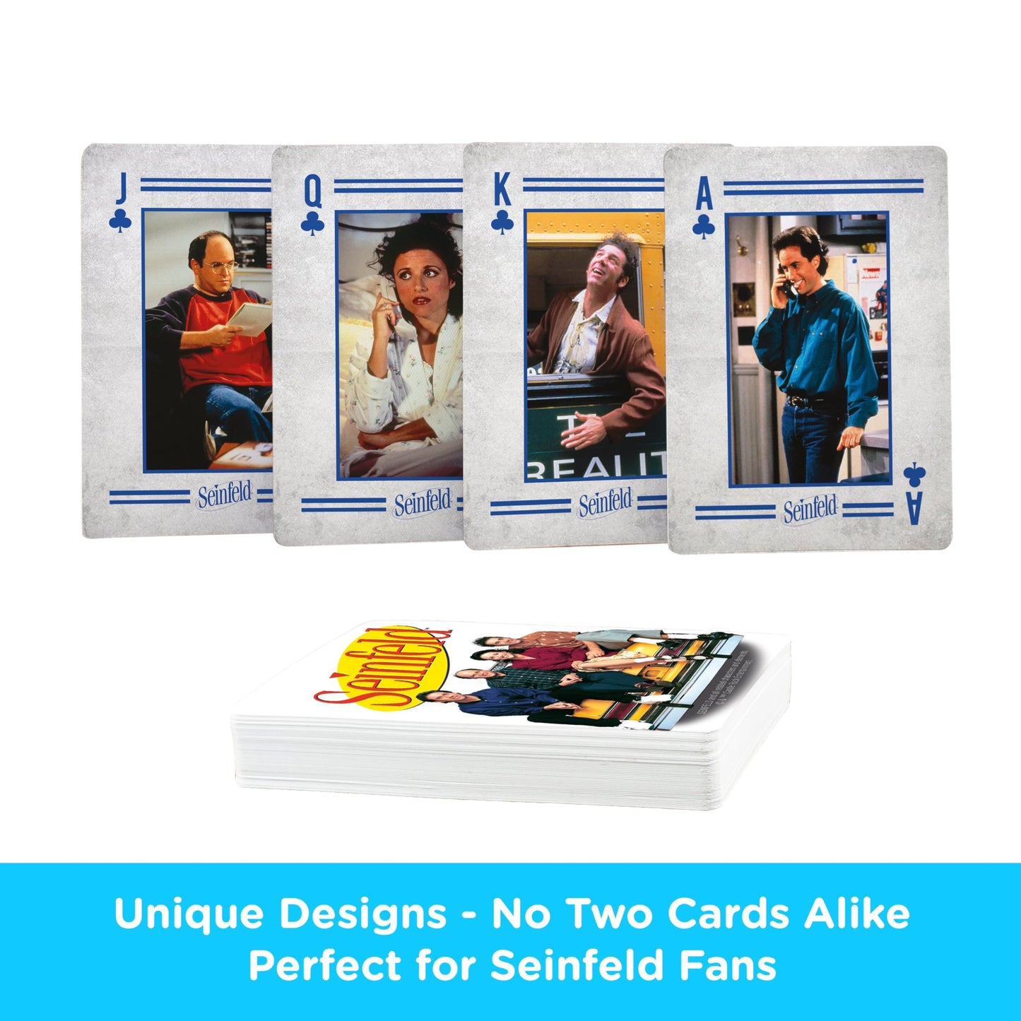 AQUARIUS Seinfeld Playing Cards - Seinfeld Photos Themed Deck of Cards for Your Favorite Card Games - Officially Licensed Seinfeld Merchandise