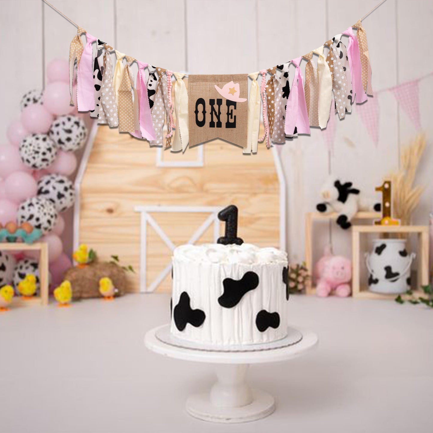 CIEQR Cowgirl Highchair Banner 1st Birthday