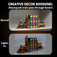 TAIKONLAB Steampunk Train Bookend Building Block Set, Creative Bookend and Bricks Building Set, Light Module Included, Rich Details with Mechanic