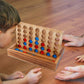 Glintoper Tic Tac Toe & 4 in a Row Tables Game Set, Classic Board Line Up 4 for Living Room Rustic Table Decor and Use as Game Top Wood Guest Room