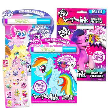 My Little Pony Imagine Ink Coloring Super Set - Bundle of 3 "MLP Mess-Free Coloring Books for Kids |My Little Pony Party Favors and Activities