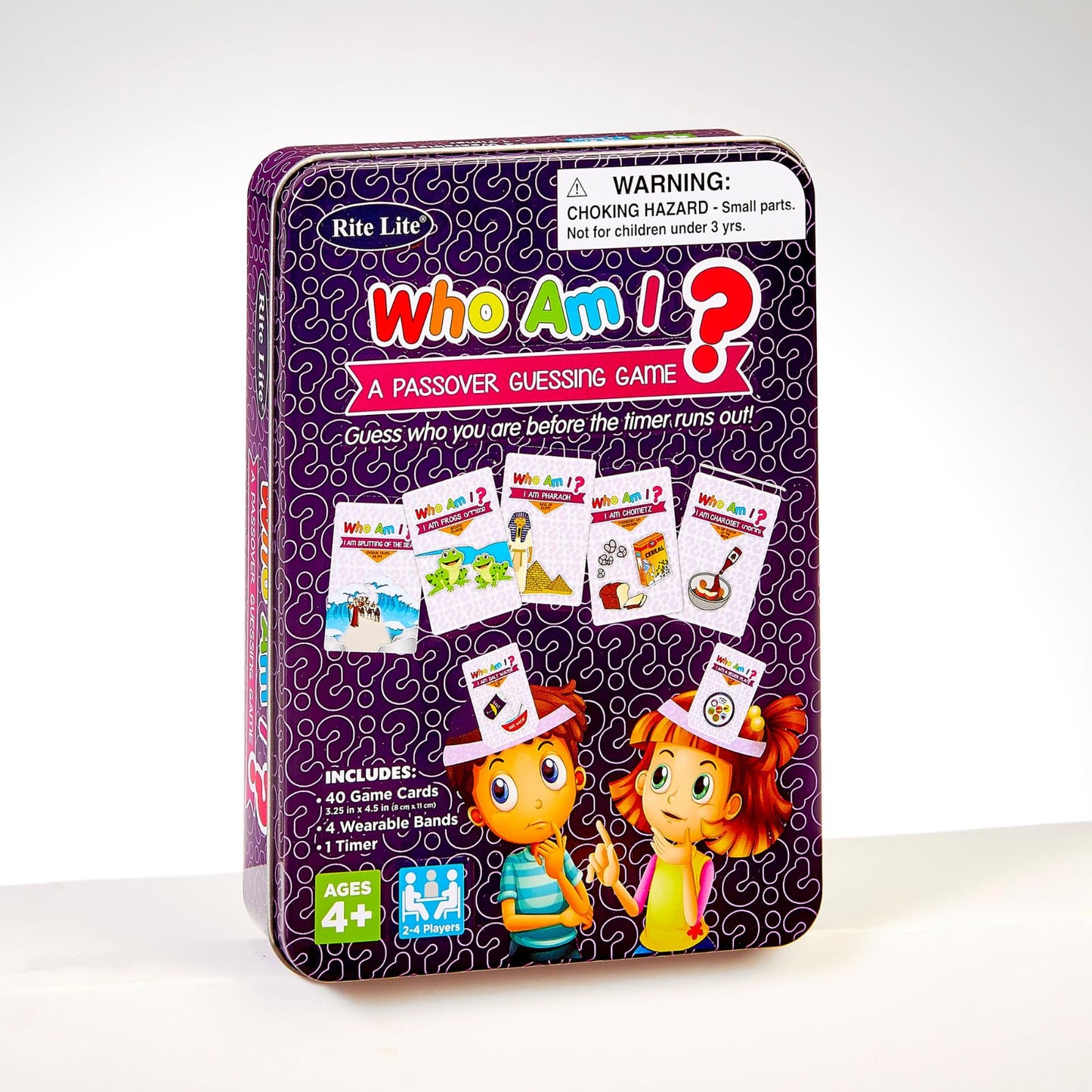 Rite Lite Passover Game Gift Who Am I Head’s Up Jewish Pesach Seder Gifts for Kids Holiday Party Favors Fun Guessing Game Wear Card Above Head