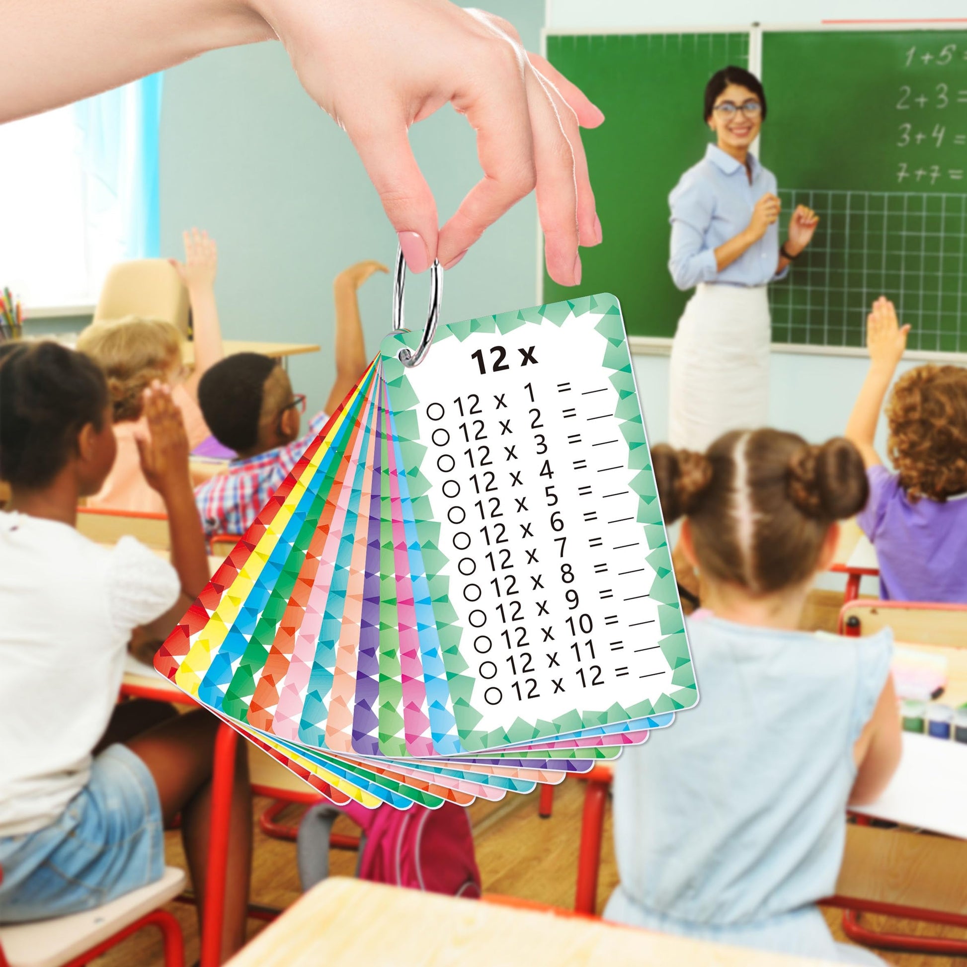 INKNOTE 1 Set of 13 Multipication Flashcard Math Game Times Flash Cardstock