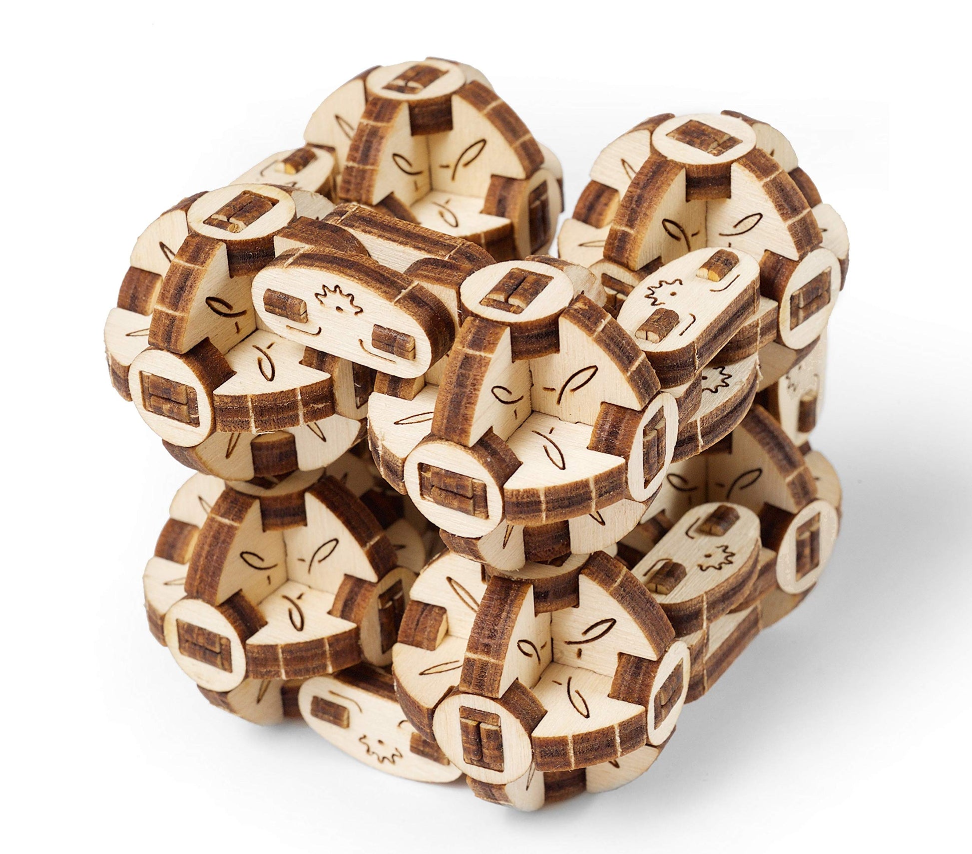 UGEARS Flexi-Cubus Brainteaser, 3D Mechanical Model, Wooden Puzzle - Ideal Gift for Adults and Teens