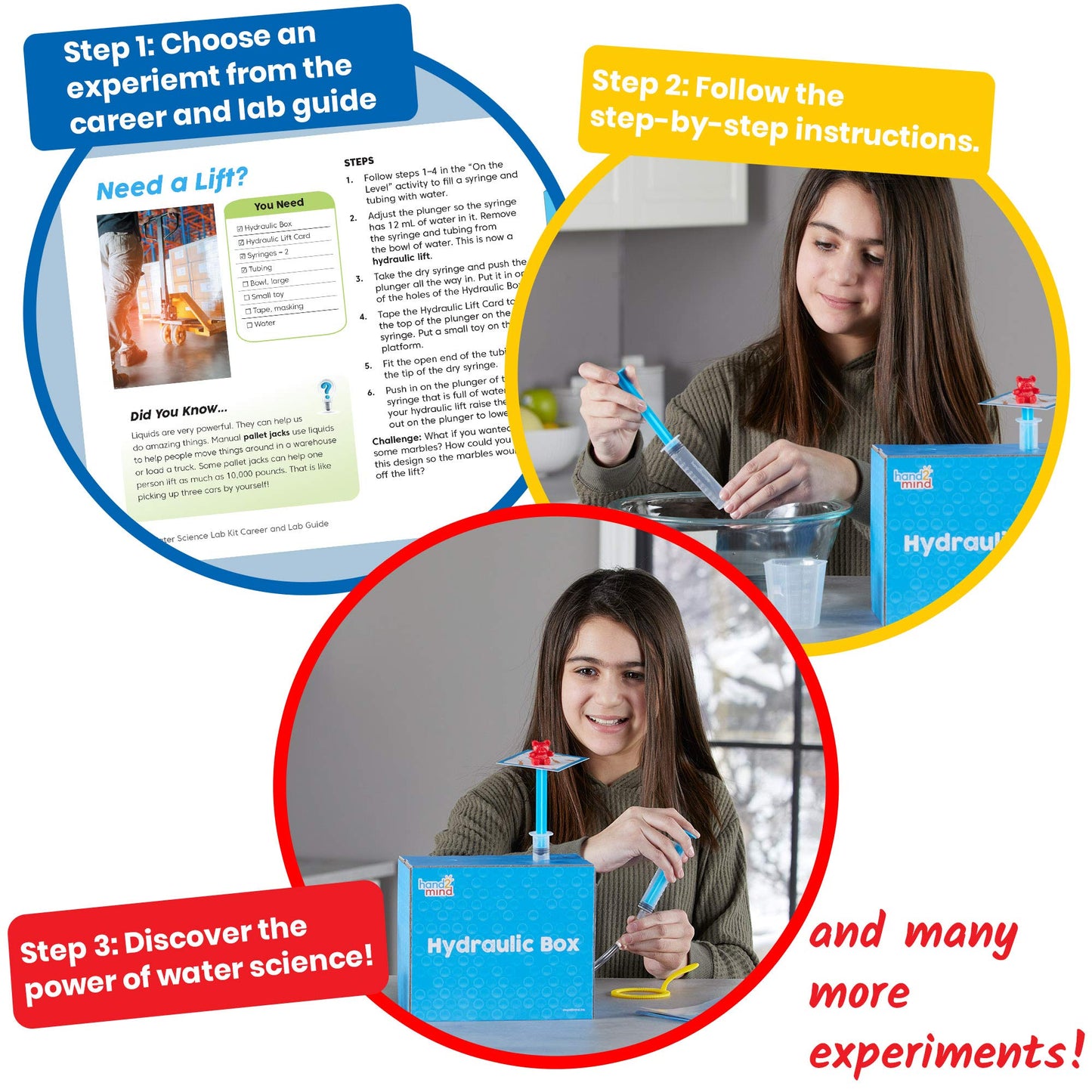 hand2mind H2Ohhh! Water Science Kit, Chemistry Kit for Kids 8-12, Chemistry Set, Science Kits & Toys, 24 Science Experiments, 1 Career & Lab Guide