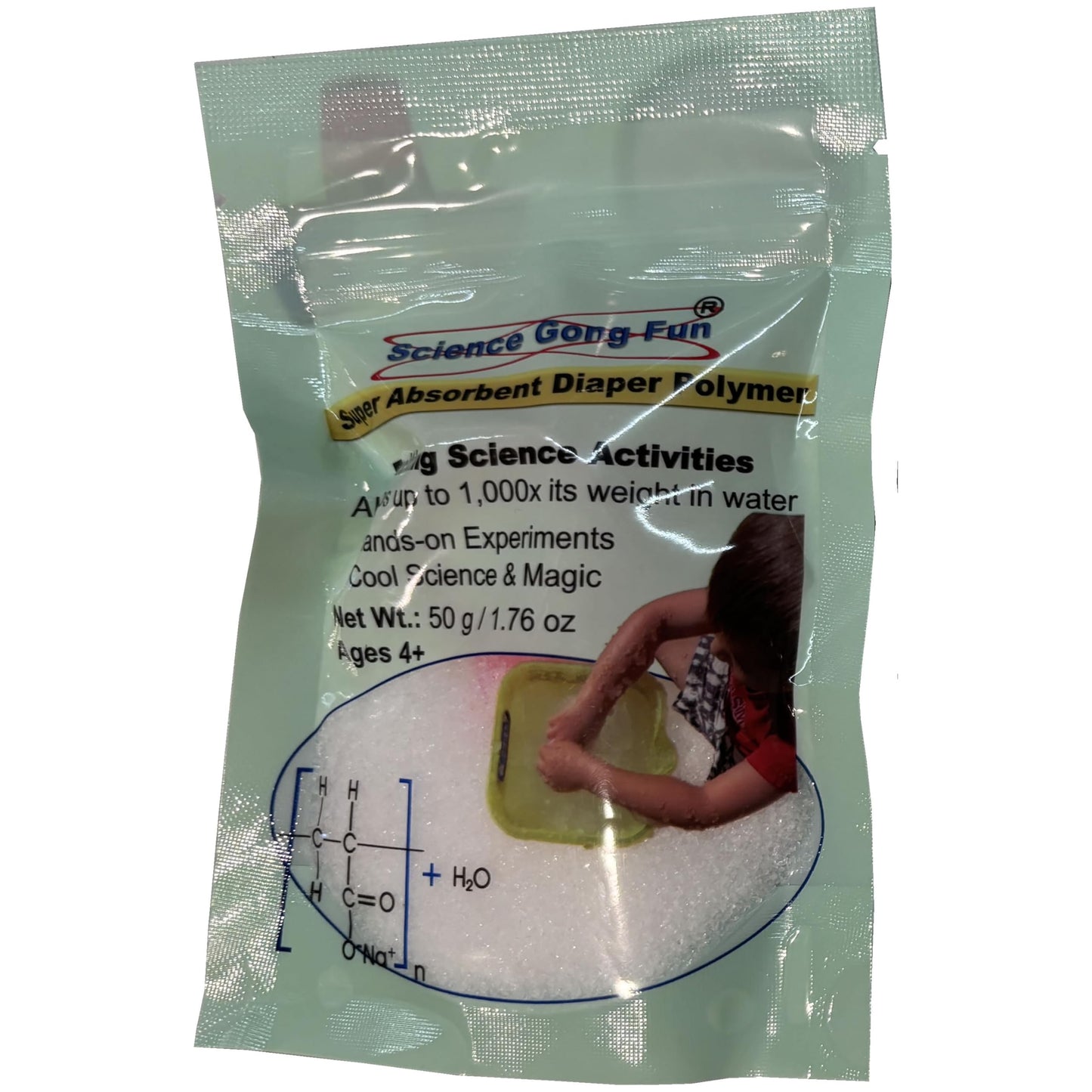 Super Absorbent Polymer Granules (Sodium Polyacrylate) - 50g Bag for Amazing Science Experiments, Disappearing Water Magic Tricks, and Sensory Play |