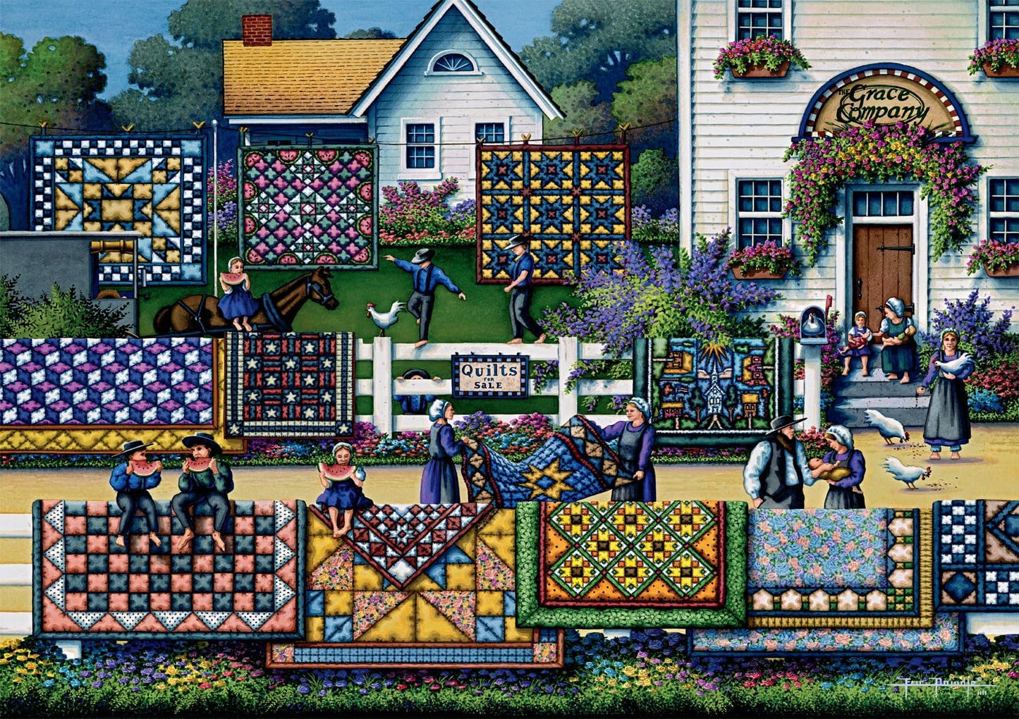 Buffalo Games - Eric Dowdle Amish Quilts - 300 Piece Puzzle for Adults