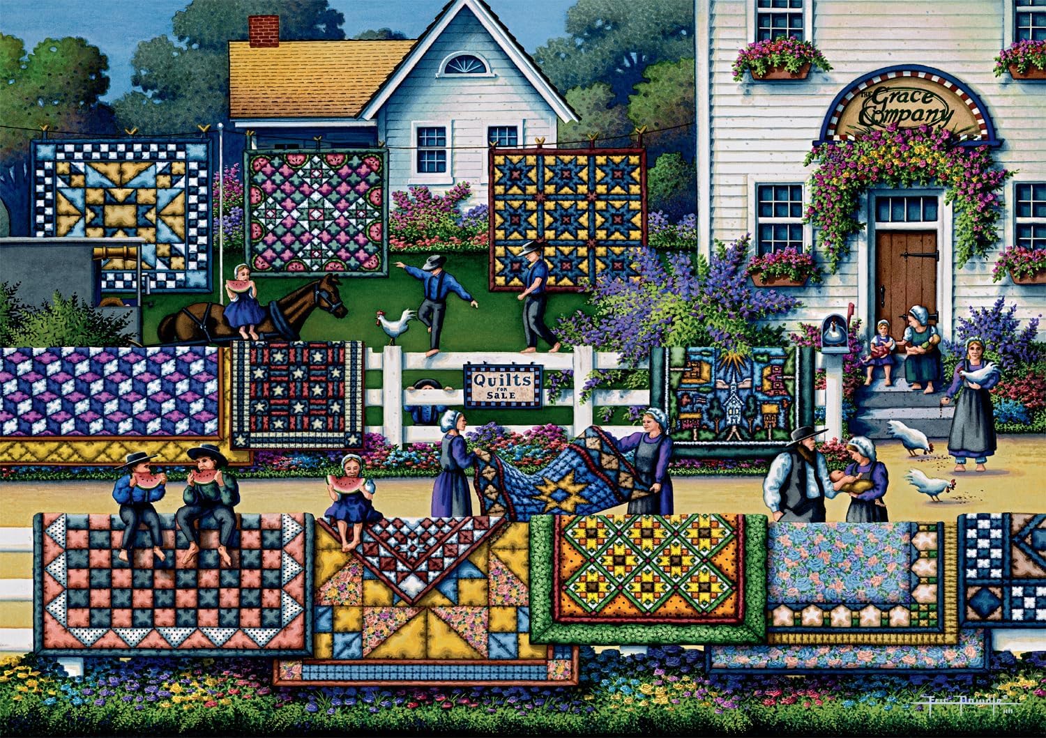 Buffalo Games - Eric Dowdle Amish Quilts - 300 Piece Puzzle for Adults