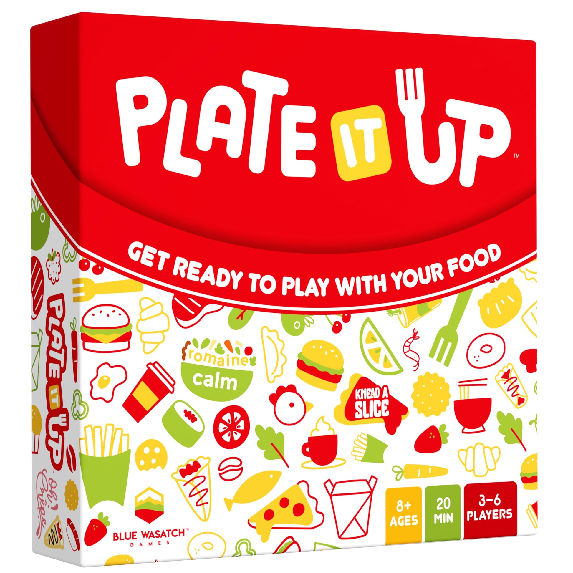 Blue Wasatch Games Plate It Up - Invent Crazy Foods, Order Your Favorite, Laugh and Win | Includes Over 350 Foods and Fun Scenarios | Ages 8+ | 3-6