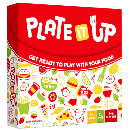 Blue Wasatch Games Plate It Up - Invent Crazy Foods, Order Your Favorite, Laugh and Win | Includes Over 350 Foods and Fun Scenarios | Ages 8+ | 3-6