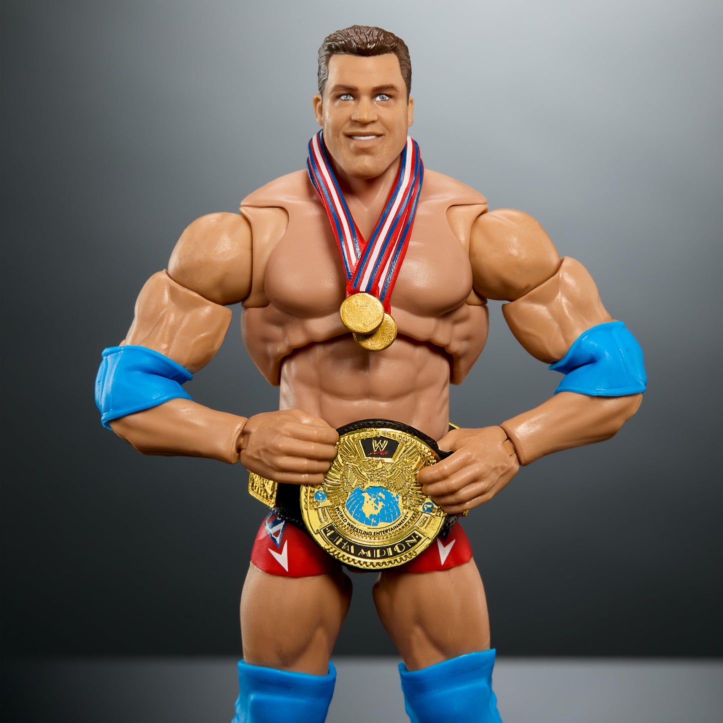 Mattel WWE Ultimate Edition Action Figure & Accessories, 6-inch Kurt Angle Collectible Set, Swappable Heads & Hands, Entrance Gear & 30 Articulation