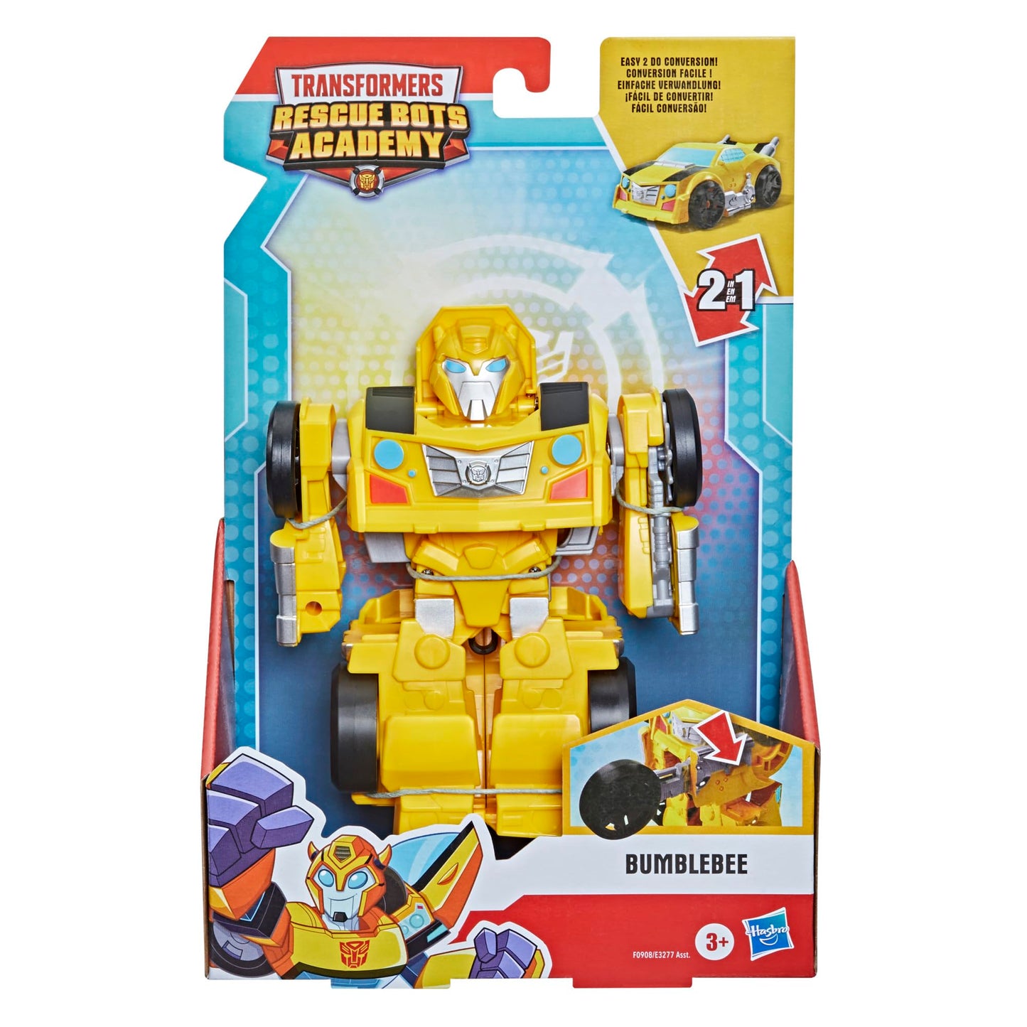 Transformers Rescue Bots Academy Bumblebee Converting Toy Robot, Playskool Heroes 6-Inch Collectible Action Figure Toy for Kids Ages 3 and Up (Amazon