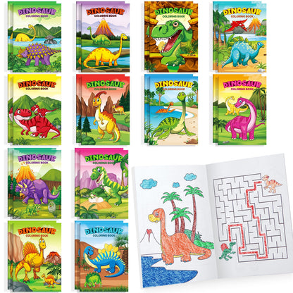 BenLouis 24 Pcs Dinosaur Mini Coloring Books Kids Dino Party Favors Small Activity Books Bulk for Kids Dinosaur Jurassic Birthday Goodie Bags Stuffers