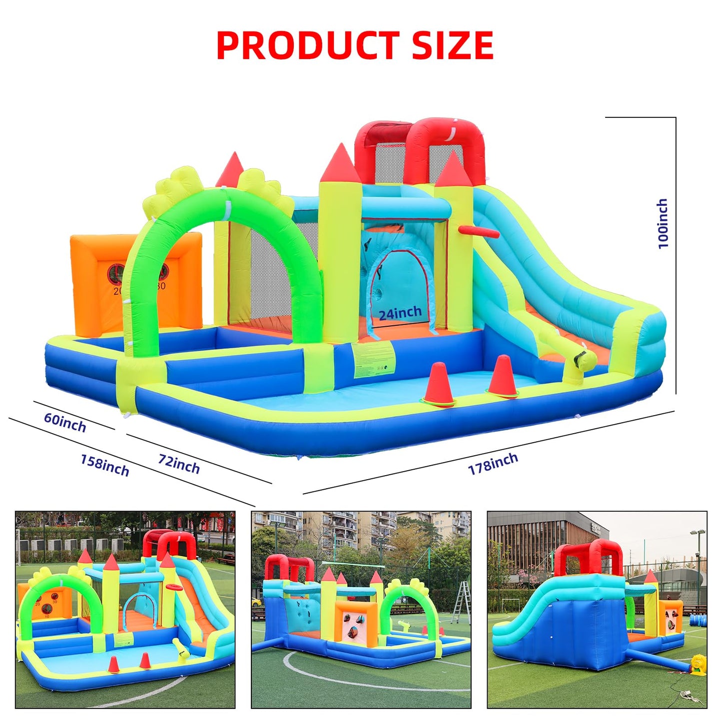 ALIFUN Inflatable Water Slide Bounce House for Big Kids 3-12 with Blower