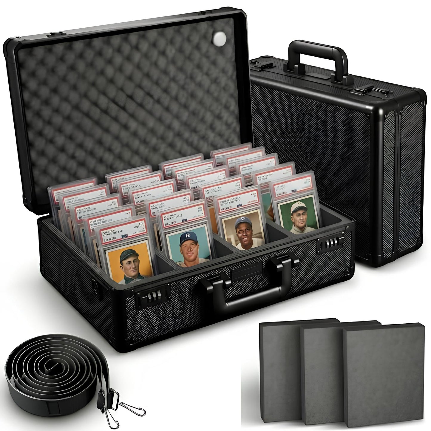 Xerivo Graded Card Storage Box - Lockable PSA Slab Case for Graded Cards, Baseball and Sports Card Case, Baseball Storage Box Holds 160 Slabs or 640