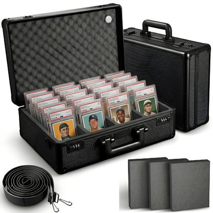 Xerivo Graded Card Storage Box - Lockable PSA Slab Case for Graded Cards, Baseball and Sports Card Case, Baseball Storage Box Holds 160 Slabs or 640