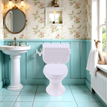 White Dollhouse Furniture Model Bathroom Miniature Toilet for Doll Miniature Bathroom Accessory Furniture
