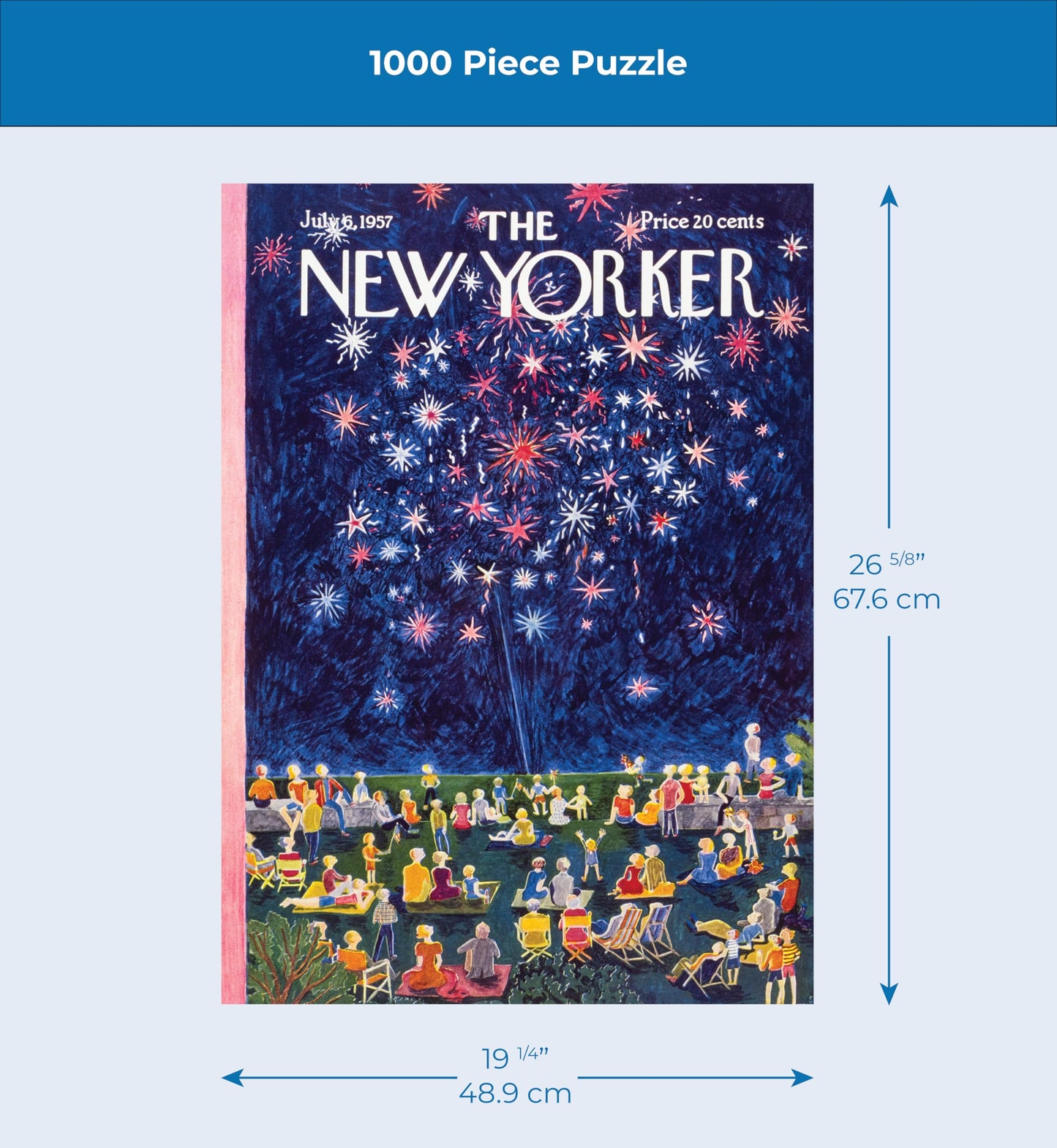 New York Puzzle Company - New Yorker Grand Finale - 1000 Piece Jigsaw Puzzle for Adults by Ilonka Karasz