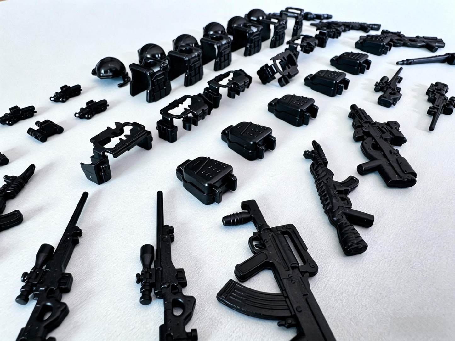 6 Set Building Weapons Pack for Minifigures, Army Assortment Pack, Compatible with Lego Parts and Pieces