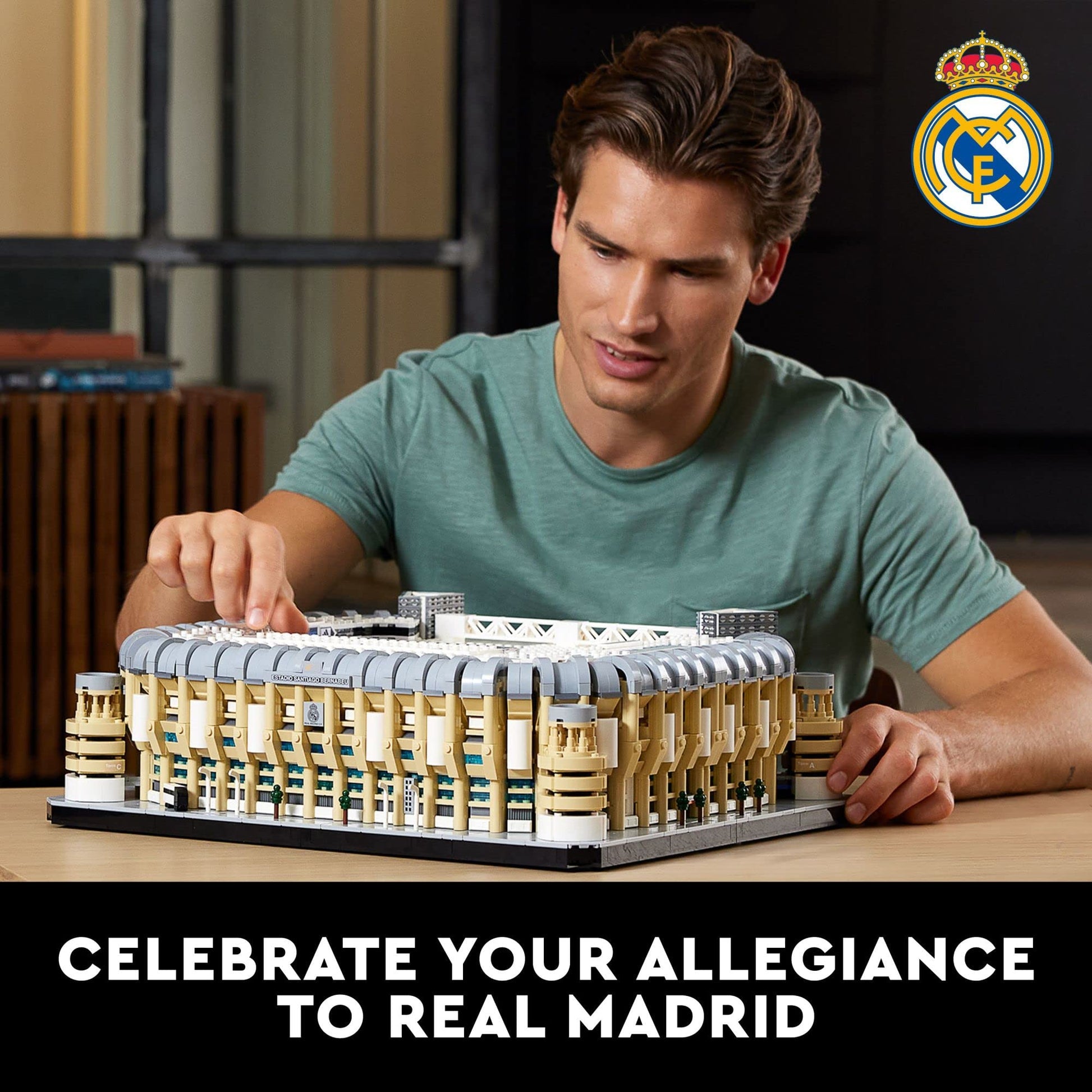 LEGO Icons Real Madrid Santiago Bernabéu Stadium 10299 Building Set - Soccer Field and Model Building Kit for Adults, Home and Office Collectible