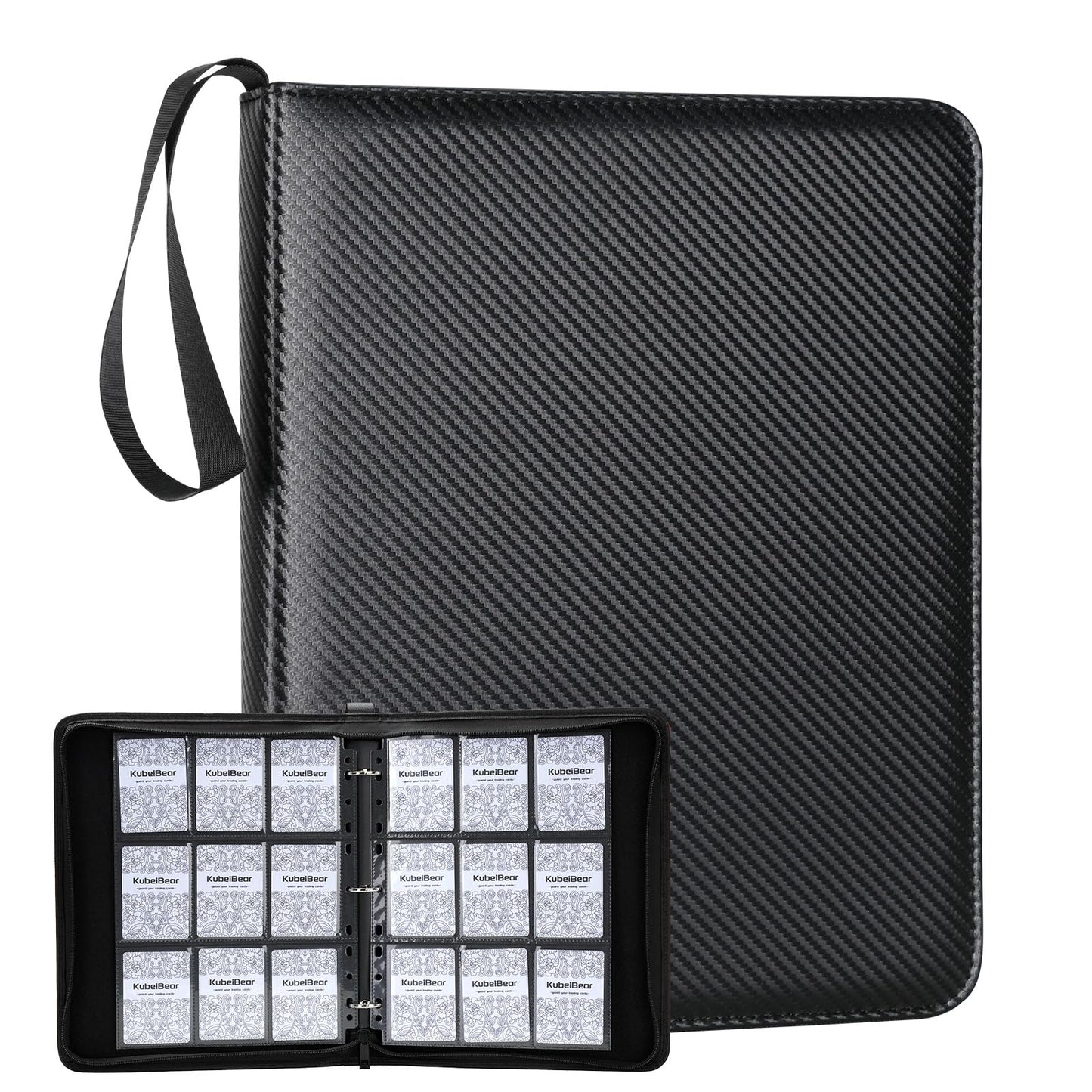 Card Binder - 720 Capacity, Zippered Trading Card Holder for MTG, Sports & Collectible Cards - Acid-Free, Durable & Travel-Friendly Storage (Black, 9
