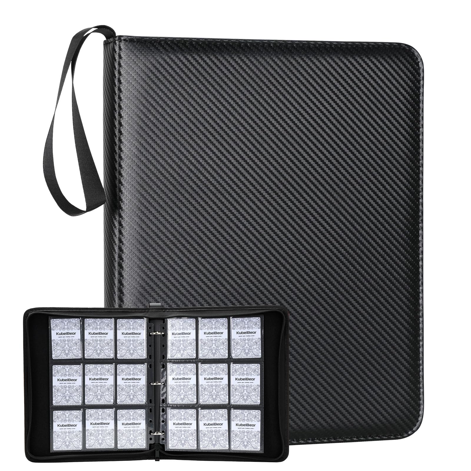 Card Binder - 720 Capacity, Zippered Trading Card Holder for MTG, Sports & Collectible Cards - Acid-Free, Durable & Travel-Friendly Storage (Black, 9