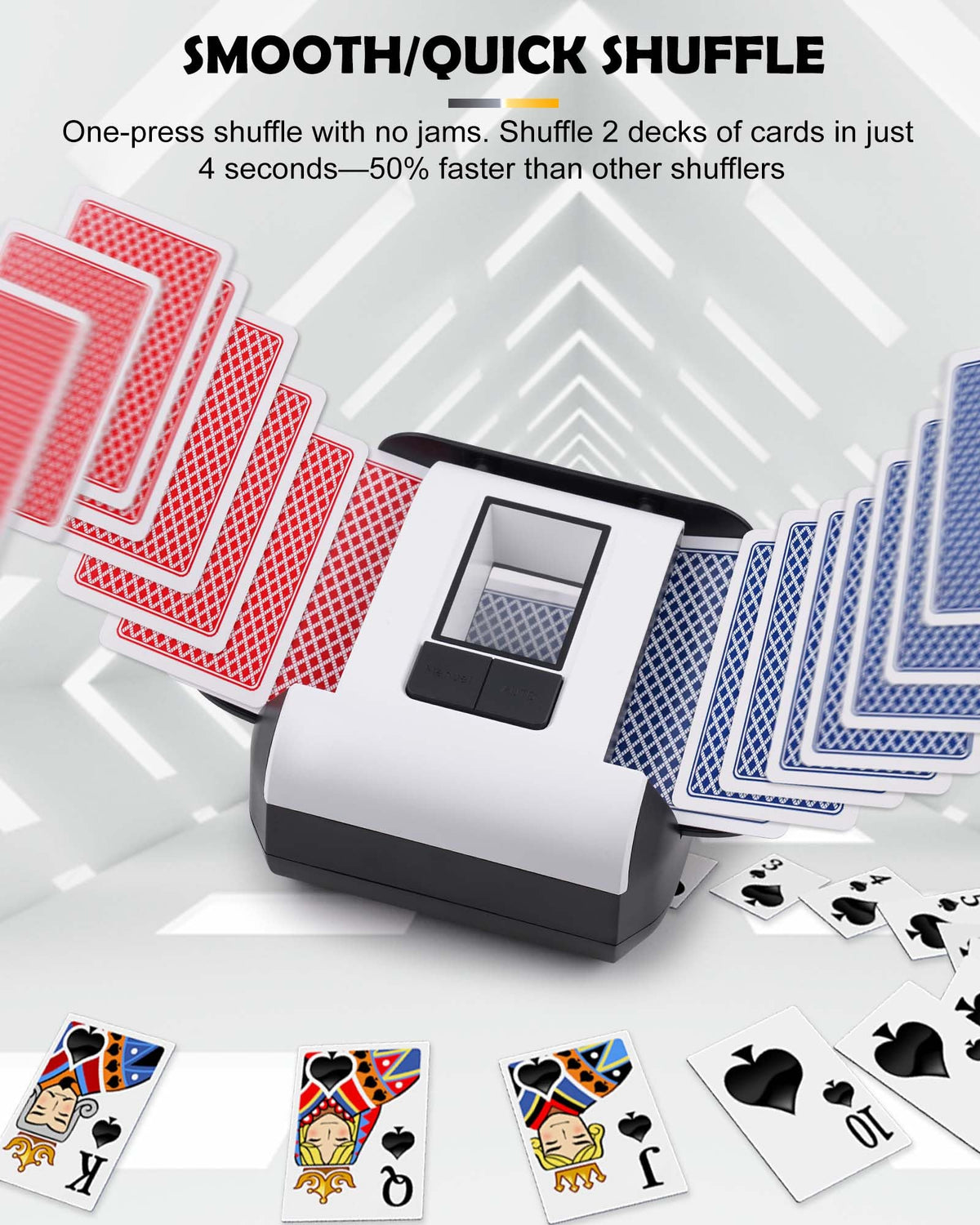 OBLITZON Automatic Card Shuffler 1-2 Decks, Auto & Manual Mode Rechargeable