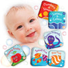 Floating Baby Bath Books Set of 4 - Bath Books for Babies, Infants - Waterproof, Mold-Free Bath Toys for Learning & Early Education (Fruit, Ocean