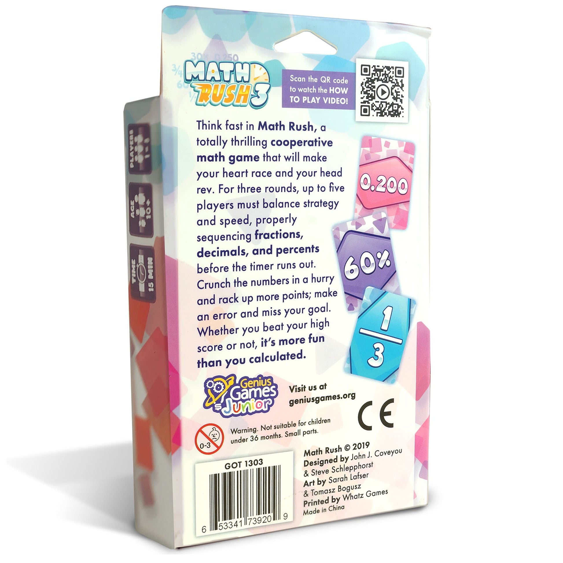 Math Rush 3: Fractions, Decimals & Percentages - A Cooperative Time-Based Math Flash Card Game for Kids, Students, and Families | Fun & Engaging STEM